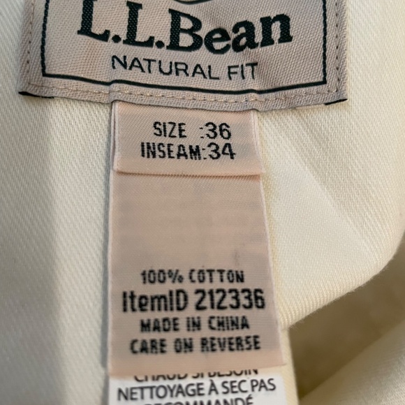 LL Bean Mens Pleated Front Chinos Light Khaki 36x34 - Picture 8 of 9
